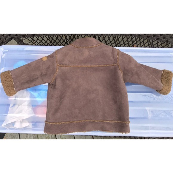 Tcp The childrens place boys brown coat jacket 18 mon Shearling sherpa terry - Picture 3 of 6